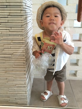 「2歳3ヶ月」｜「アイテム（サンダル）」を使った、Dai-cHiさん（キッズ・90cm）の夏コーディネート