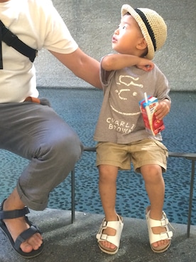 「2歳3ヶ月」｜「アイテム（サンダル）」を使った、Dai-cHiさん（キッズ・90cm）の夏コーディネート
