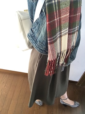 「学校」｜「アイテム（デニムジャケット）」を使った、✩みほ✩さん（レディース・155cm）の冬コーディネート