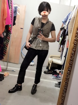 「cache cache（カシュ カシュ）のアイテム（ベスト）」を使った、Nara经さん（レディース・165cm）の春コーディネート