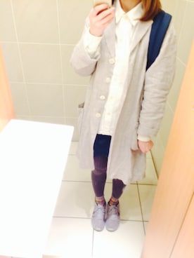 「アイテム（バックパック/リュック、ブルー系）」を使った、har ( ハル )さん（レディース・153cm）の春コーディネート