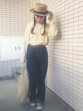 「flower（フラワー）のアイテム（パンツ）」を使った、har ( ハル )さん（レディース・153cm）の夏コーディネート