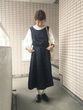 「無印良品（ムジルシリョウヒン）のアイテム（ワンピース/ドレス）」を使った、har ( ハル )さん（レディース・153cm）の夏コーディネート