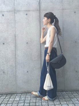 「flower（フラワー）のアイテム（パンツ）」を使った、har ( ハル )さん（レディース・153cm）の夏コーディネート