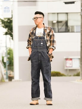 「アイテム（オールインワン・サロペット）」を使った、Sakata  Yutakaさん（メンズ・177cm・20代）の冬コーディネート