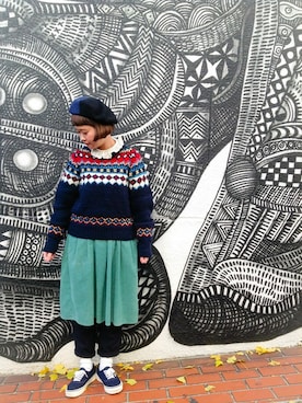 「白ソックス」｜KURODA  AYANOさん（レディース・153cm）の冬コーディネート