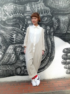 「BEAMS BOY（ビームスボーイ）のアイテム（つなぎ/オールインワン）」を使った、KURODA  AYANOさん（レディース・153cm）の春コーディネート