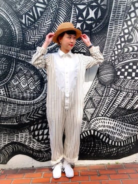 「BEAMS BOY（ビームスボーイ）のアイテム（つなぎ/オールインワン）」を使った、KURODA  AYANOさん（レディース・153cm）の春コーディネート