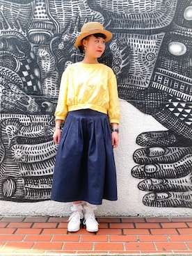 「BEAMS BOY（ビームスボーイ）のアイテム（レッグウェア）」を使った、KURODA  AYANOさん（レディース・153cm）の春コーディネート