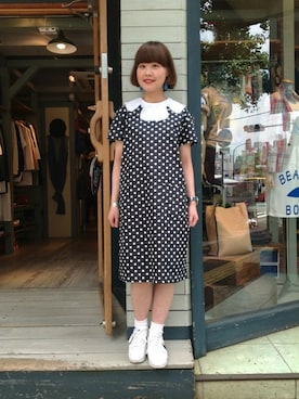 「BEAMS BOY（ビームスボーイ）のアイテム（ワンピース/ドレス）」を使った、KURODA  AYANOさん（レディース・153cm）の春コーディネート