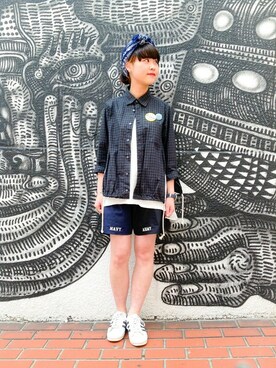 「INFIELDER DESIGN（インフィールダーデザイン）のアイテム」を使った、KURODA  AYANOさん（レディース・153cm）の夏コーディネート