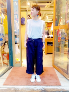 「HAVERSACK」｜「アイテム（パンツ）」を使った、KURODA  AYANOさん（レディース・153cm）の夏コーディネート