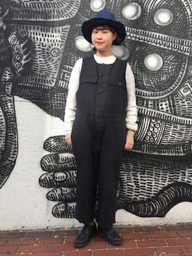 「アイテム（オールインワン・サロペット）」を使った、KURODA  AYANOさん（レディース・153cm）の冬コーディネート