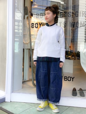 「ヒザデルパンツ」｜KURODA  AYANOさん（レディース・153cm）の冬コーディネート