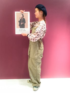 「アイテム（ハンチング/ベレー帽）」を使った、KURODA  AYANOさん（レディース・153cm・20代）の秋コーディネート