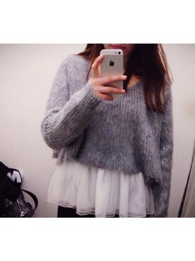 「NICE CLAUP（ナイスクラップ）のアイテム（チュニック）」を使った、Islandさん（レディース・155cm）の冬コーディネート