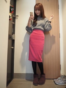 「日常」｜「アイテム（ブーツ）」を使った、Nabiさん（レディース・168cm）の冬コーディネート