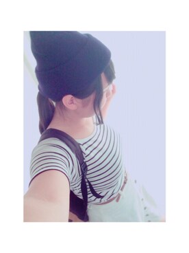 「GRL（グレイル）のアイテム（Tシャツ/カットソー、ホワイト系）」を使った、お嬢さん（レディース・162cm）の夏コーディネート