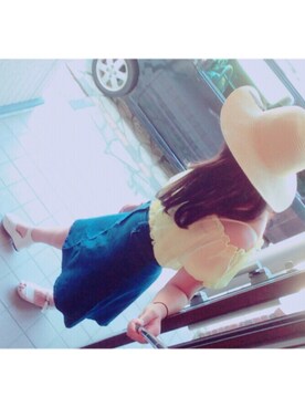 「GRL（グレイル）のアイテム（その他トップス、イエロー系）」を使った、お嬢さん（レディース・162cm）の夏コーディネート