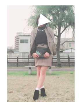 「GU（ジーユー）のアイテム（ブルゾン、グリーン系）」を使った、お嬢さん（レディース・162cm）の秋コーディネート