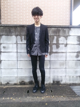 「LAD MUSICIAN（ラッドミュージシャン）のアイテム（その他シューズ）」を使った、310ri-さん（メンズ・170cm）の冬コーディネート
