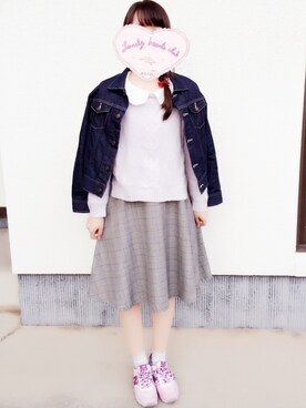 「ブラウス×ニット」｜なーさん（レディース・160cm）の春コーディネート