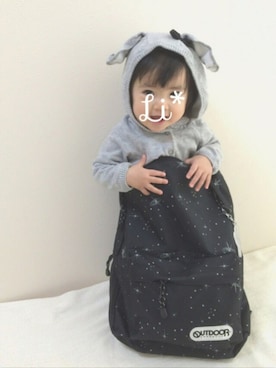「アイテム（ロンパース）」を使った、 Lia*さん（キッズ・70cm）の冬コーディネート