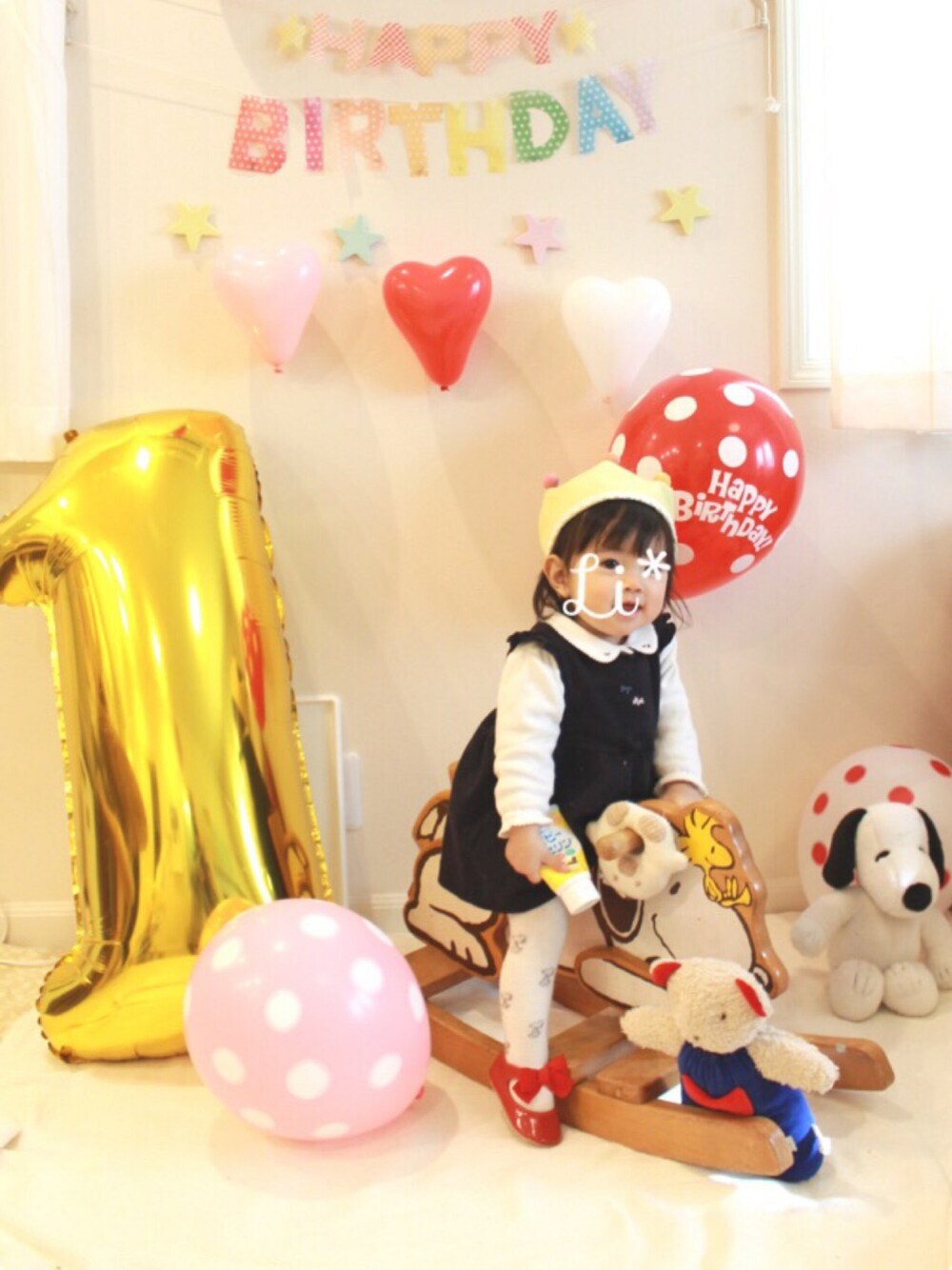 「1歳、Liaちゃんおめでとう」｜「たっちver.のアイテム（その他、その他）」を使った、 Lia*さん（キッズ・70cm）の冬コーディネートの1枚目の写真