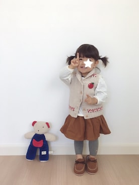 「Familiar （ファミリア）のアイテム（ジャケット/アウター）」を使った、 Lia*さん（キッズ・80cm）の秋コーディネート