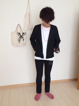 「レディース」｜「アイテム（ブルゾン）」を使った、ゆうやさん（メンズ・176cm）の秋コーディネート