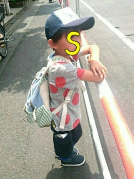 「abcd（ナシ）のアイテム（バッグ）」を使った、SOさん（キッズ・110cm）の夏コーディネート