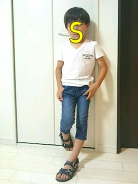 「BLOC（ブロック）のアイテム（パンツ）」を使った、SOさん（キッズ・110cm）の夏コーディネート