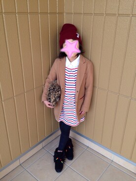 「BEAMS（ビームス）のアイテム（ワンピース、その他）」を使った、HI_MAさん（レディース・156cm）の冬コーディネート