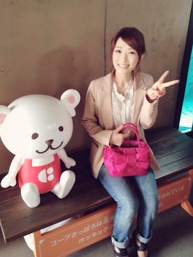 「OZOC（オゾック）のアイテム（テーラードジャケット）」を使った、CHIAKI.Kさん（レディース・164cm）の春コーディネート