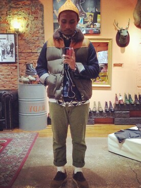 「POINTER（ポインター ）のアイテム（シューズ）」を使った、guwaさん（メンズ・172cm）の冬コーディネート