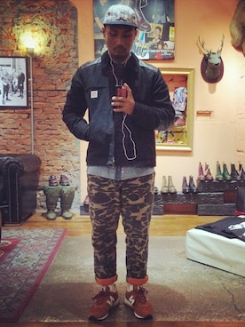 「PENFIELD USA（ペンフィールドユーエスエー）のアイテム（シャツ/ブラウス）」を使った、guwaさん（メンズ・172cm）の冬コーディネート