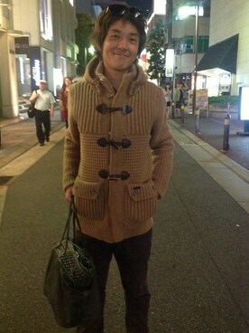 「B'2nd（ビーセカンド）のアイテム（ダッフルコート）」を使った、B'2nd FUKUOKAさん（メンズ・175cm）の秋コーディネート