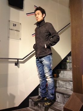「B'2nd（ビーセカンド）のアイテム（ブルゾン）」を使った、B'2nd FUKUOKAさん（メンズ・175cm）の冬コーディネート