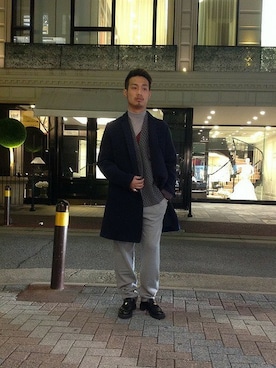 「B'2nd（ビーセカンド）のアイテム（チェスターコート）」を使った、B'2nd FUKUOKAさん（メンズ・175cm）の秋コーディネート