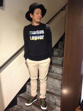 「B'2nd（ビーセカンド）のアイテム（帽子）」を使った、B'2nd FUKUOKAさん（メンズ・175cm）の冬コーディネート