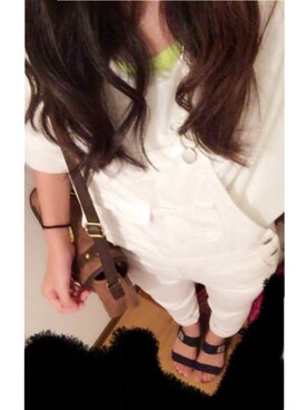 「アイテム（オールインワン・サロペット）」を使った、ほーちゃんさん（レディース・158cm・20代）の夏コーディネート