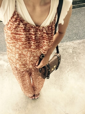 「MICHAEL KORS（マイケルコース）のMICHAEL Michael Kors 'Charm' Slingback Sandal (Women)（サンダル、ブラウン系）」を使った、ほーちゃんさん（レディース）の夏コーディネート