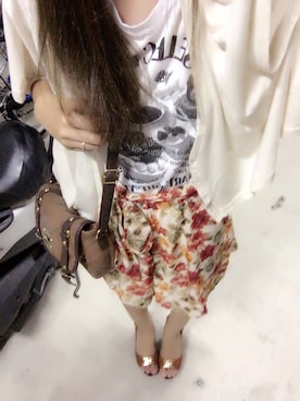 「MICHAEL KORS（マイケルコース）のMICHAEL Michael Kors 'Charm' Slingback Sandal (Women)（サンダル、ブラウン系）」を使った、ほーちゃんさん（レディース）の夏コーディネート
