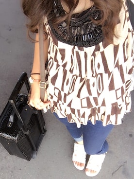 「earth music&ecology（アースミュージックアンドエコロジー）の【2016Spring】タッセル厚底サンダル（サンダル、ホワイト系）」を使った、ほーちゃんさん（レディース）の秋コーディネート