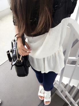 「Marc by Marc Jacobs（マークバイマークジェイコブス）のMARC BY MARC JACOBS Marc Jacobs Baker Mini Brown Leather Strap Watch MBM1317（アナログ腕時計、ブラウン系）」を使った、ほーちゃんさん（レディース）の秋コーディネート