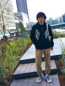 「カウチン」｜ぼたさん（メンズ・170cm）の春コーディネート