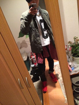 「G-STAR RAW（ジースターロゥ）のアイテム（ナイロンジャケット）」を使った、いーしさん（メンズ・173cm）の冬コーディネート