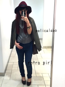 「ノースリーブニット」｜「アイテム（ブルゾン）」を使った、omiさん（レディース・157cm）の秋コーディネート