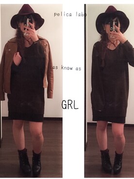 「AS KNOW AS plus（アズノゥアズプラス）のアイテム（ライダースジャケット）」を使った、omiさん（レディース・157cm）の秋コーディネート