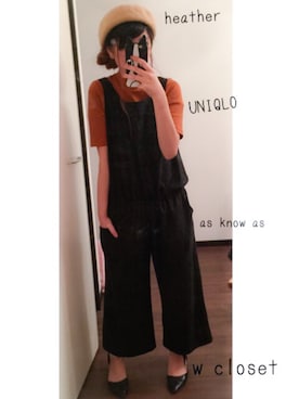 「AS KNOW AS plus（アズノゥアズプラス）のアイテム（オールインワン・サロペット）」を使った、omiさん（レディース・157cm）の秋コーディネート